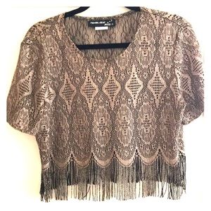 Vintage fringe crop top